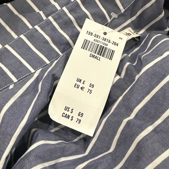 Abercrombie, long sleeve shirt, mini dress, blue, and white stripes - Picture 4 of 4